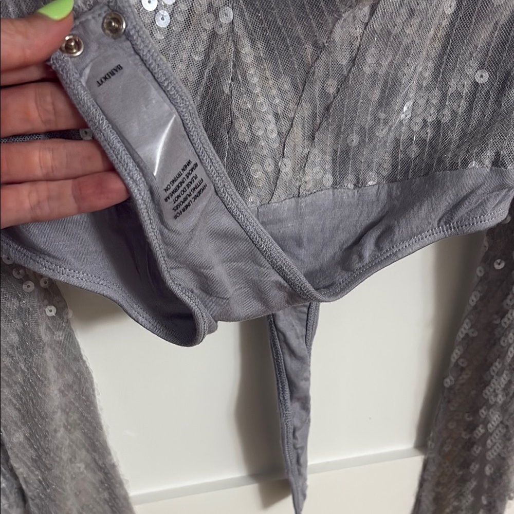 Bardot Silver Sequin Bodysuit - Picture 3 of 4